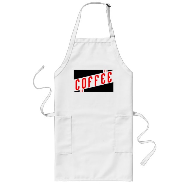 retro coffee long apron (Front)