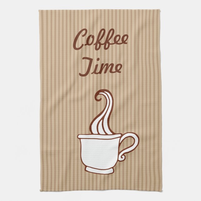 Retro Coffee Lover Kitchen Towel Gift (Vertical)
