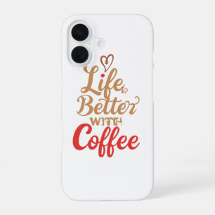 Retro Coffee Lover Typography iPhone 16 Case