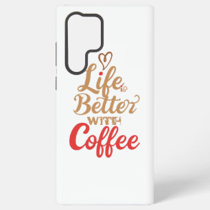 Retro Coffee Lover Typography Samsung Galaxy S22 Ultra Case