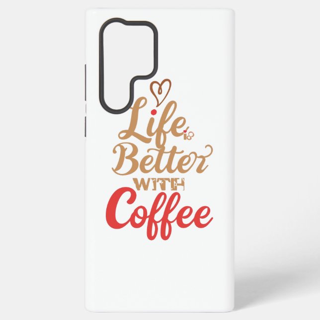Retro Coffee Lover Typography Samsung Galaxy Case (Back)