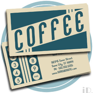 retro coffee loyalty punch card