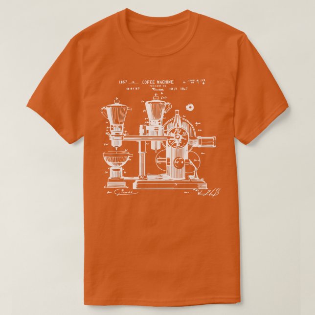retro coffee machine design T-Shirt (Design Front)