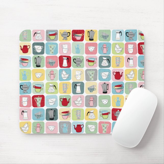 Retro Coffee Mouse Pad (With Mouse)