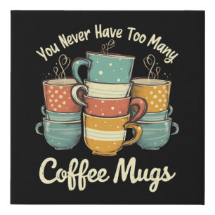 Retro Coffee Mug Stack Vintage Design Faux Canvas Print
