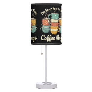 Retro Coffee Mug Stack Vintage Design Table Lamp