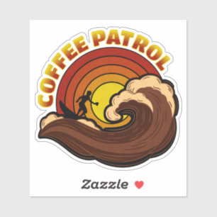 Retro Coffee Patrol Sticker