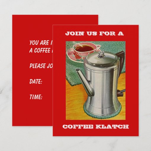 Retro COFFEE PERCOLATOR Invitation PARTY INVITE | Zazzle