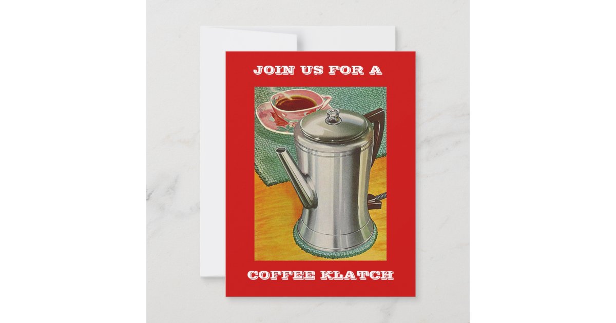 Retro COFFEE PERCOLATOR Invitation PARTY INVITE | Zazzle