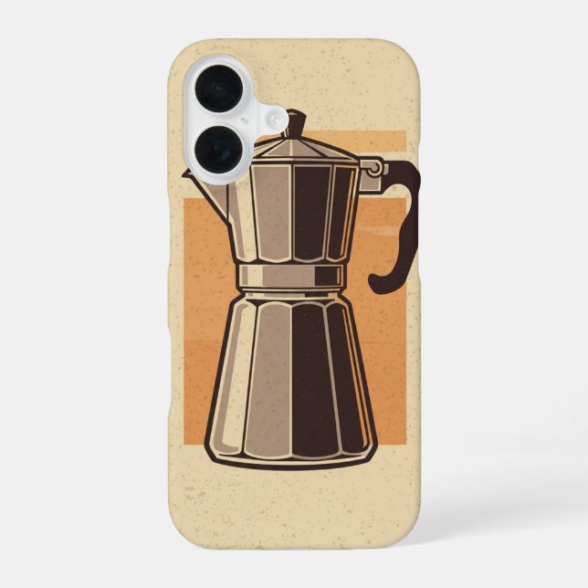 Retro Coffee Pot / Retro Coffee Maker iPhone Case (Back)
