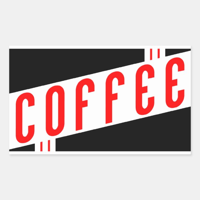 retro coffee rectangular sticker (Front)