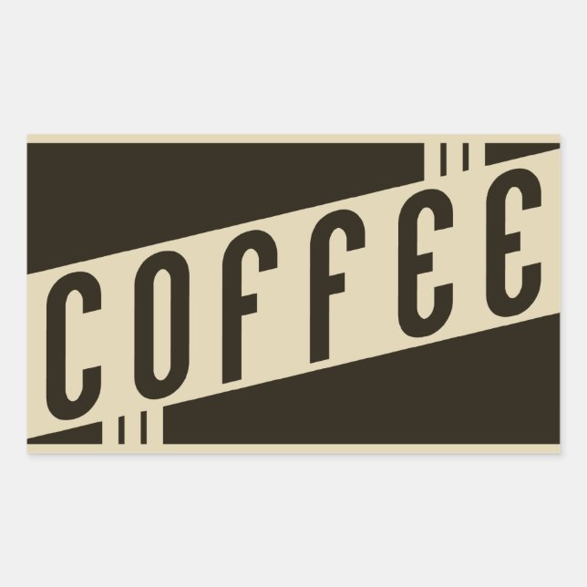 retro coffee rectangular sticker (Front)