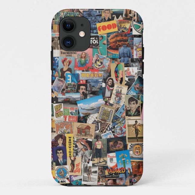 Retro Collage Art Mobile Case (Back)