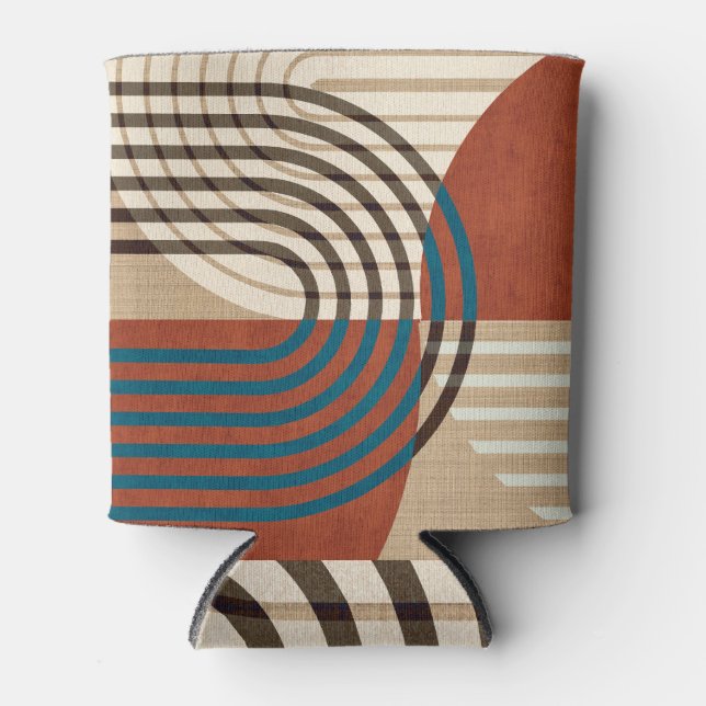 Retro Collage Wall Art: Foliage Abstract Can Cooler (Front)