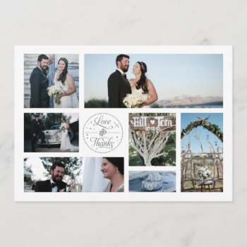Retro Collage Wedding Photo Thank You Cards by joyonpaper at Zazzle