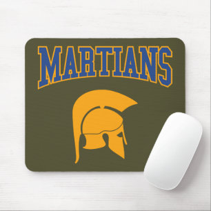 Retro College Blue Orange Martians Sport Mouse Pad