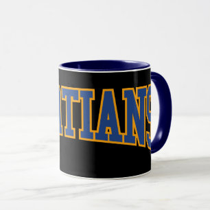 Retro College Blue Orange Martians Varsity Sport Mug