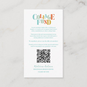 Retro College Fund Graduation Checkerboard Enclosure Card
