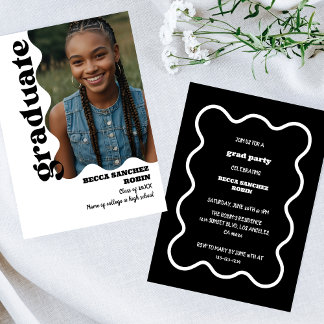 retro college graduation announcement invitation