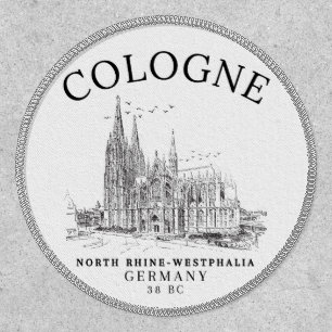 Retro Cologne Cathedral Germany Panorama Patch