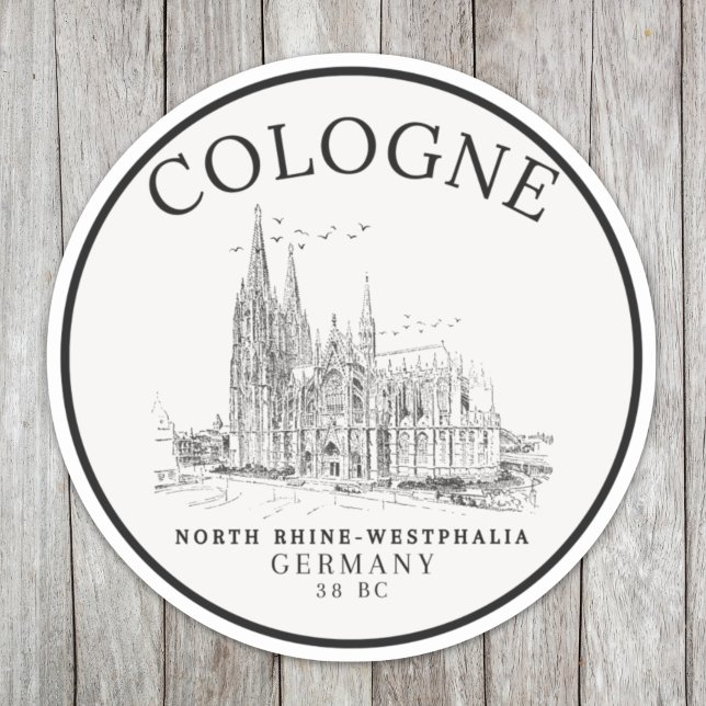 Retro Cologne Cathedral Germany Panorama Sticker (Creator Uploaded)