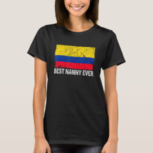 Retro Colombia Flag Best Nanny Ever  Mother's Day T-Shirt