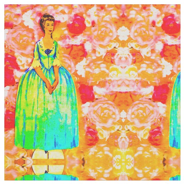 Retro Colonial Annie Fabric (Close Up)