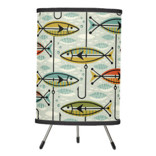 Retro Color Block Fish Tripod Lamp