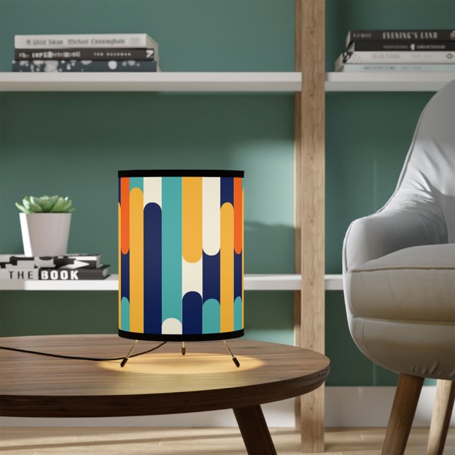 Retro Color Block Pattern Tripod Lamp (Creator Uploaded)