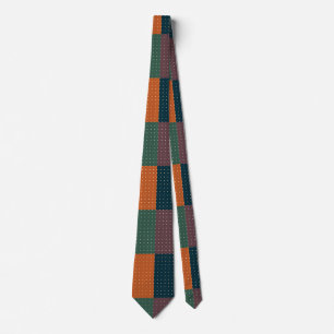 Retro Color-Block Polka Dot Neck Tie