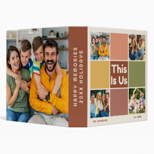Retro Color Block This Is Us Quote 5 Photo Collage 3 Ring Binder