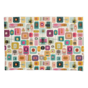RETRO Color Blocks Mid Century Modern Art Pattern Pillow Case