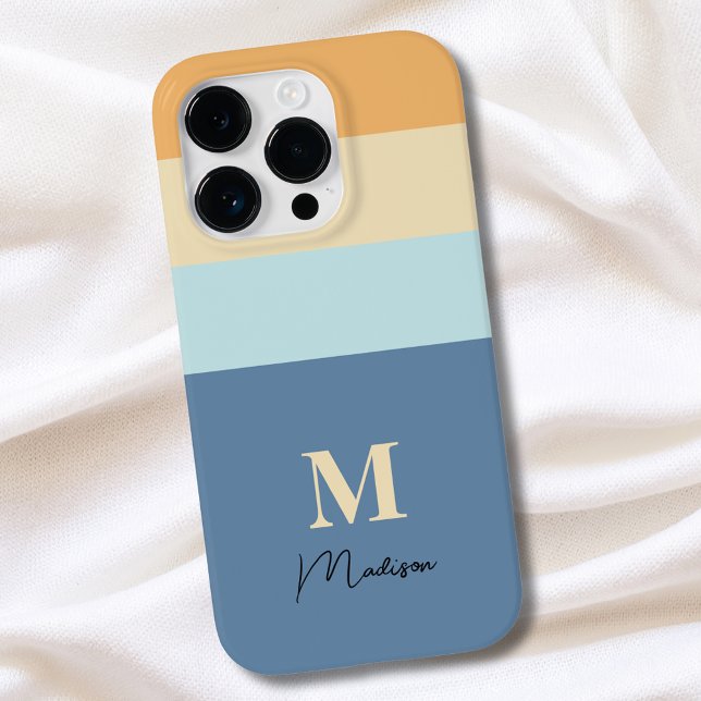 Retro Color Blocks Monogram  Case-Mate iPhone Case (Creator Uploaded)