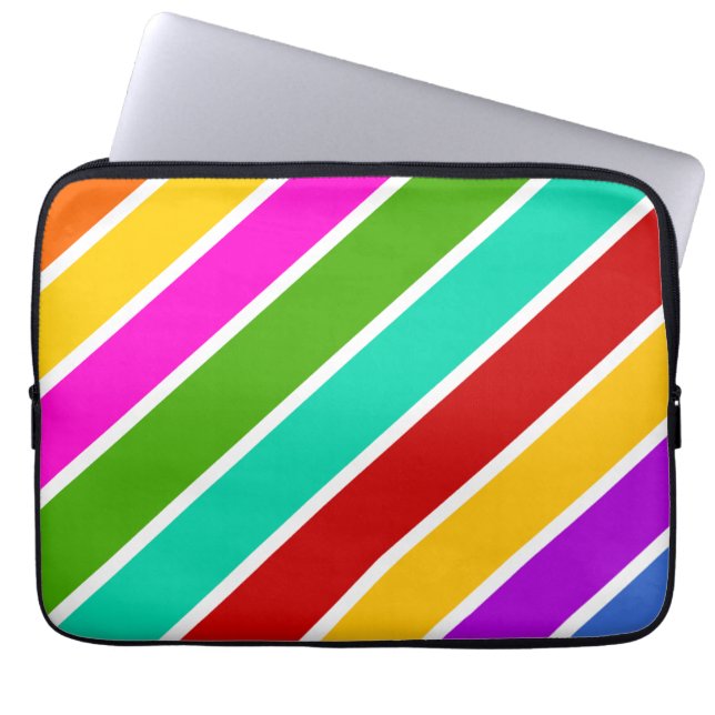 Retro color candy stripes pattern  laptop sleeve (Front)