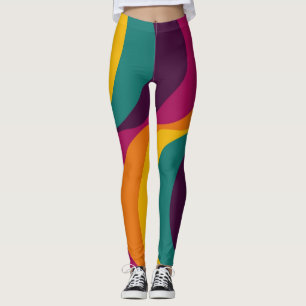 Retro Color Fifties Pattern #5 Leggings
