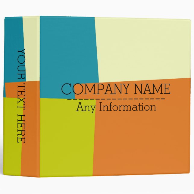 Retro Color Geometric Pattern 3 Ring Binder (Front/Spine)