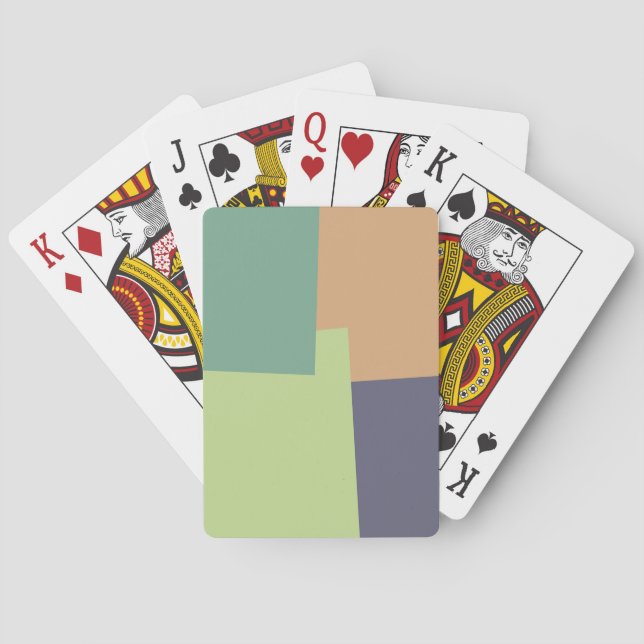 Retro Color Geometric Pattern #4 Poker Cards (Back)