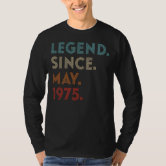 T-shirt Anniversaire 'Legend Since June 1975' - Design Vintage, Coupe Classique, Pour Hommes Et Femmes