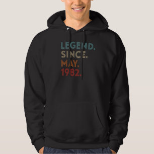 Retro Color Legend Since May 1982 Vintage Birthday Hoodie