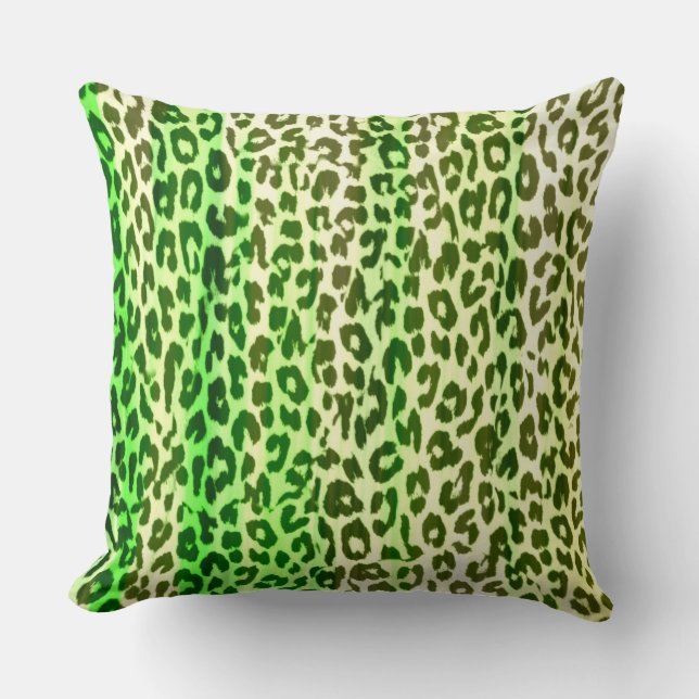 Retro Color Leopard Print Skin #25 Throw Pillow (Front)