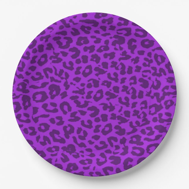 Retro Color Leopard Print Skin #50 Paper Plates (Front)