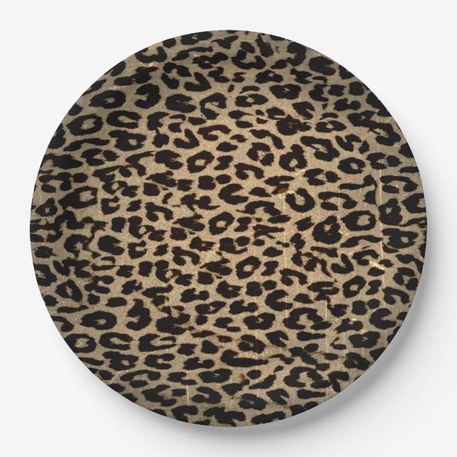 Retro Color Leopard Print Skin #98 Paper Plates (Front)