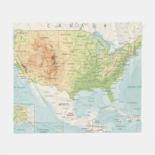 Retro Color Map of the World Fleece Blanket