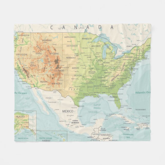 Retro Color Map of the World Fleece Blanket (Front (Horizontal))