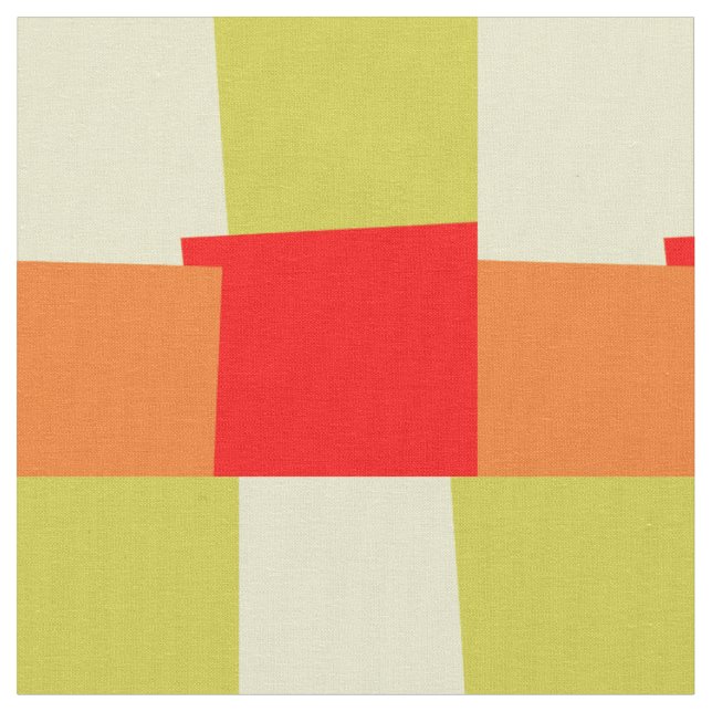 Retro Color Modern Geometric Pattern #3 Fabric (Close Up)