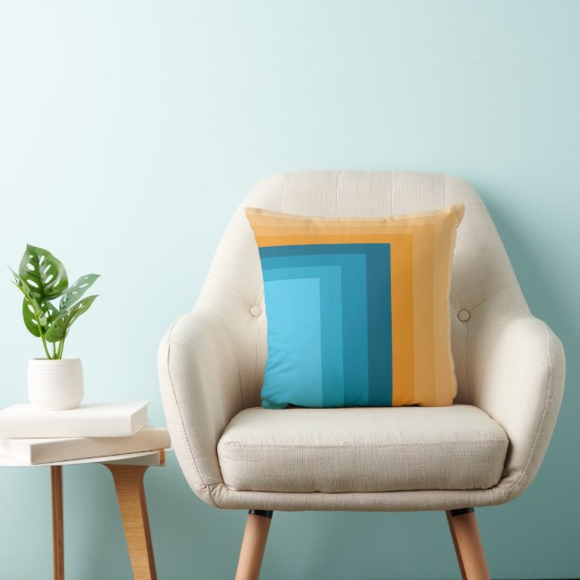 Retro Color Palette Throw Pillow (Chair)