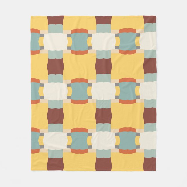 retro color pattern fleece blanket (Front)