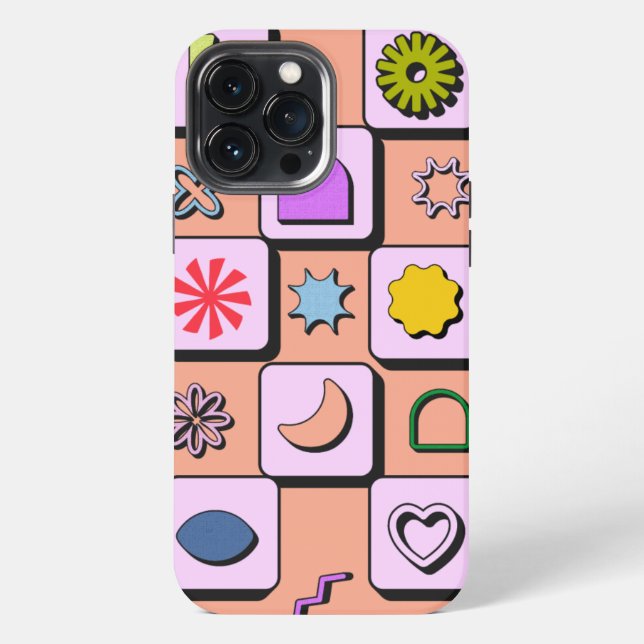 Retro Color Pattern Personalized Case-Mate iPhone  Case (Back)