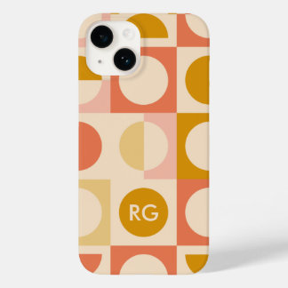 Retro Color Pattern Personalized Monogram Case-Mate iPhone 14 Case