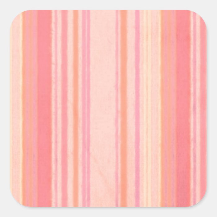 Retro Color Peach Lemon Stripes Stickers